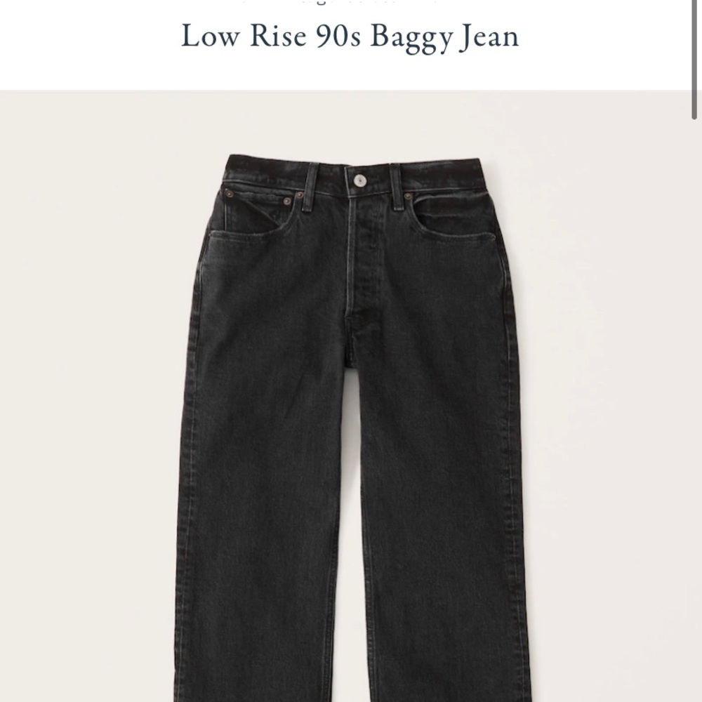 Abercrombie low rise 90s baggy black jeans